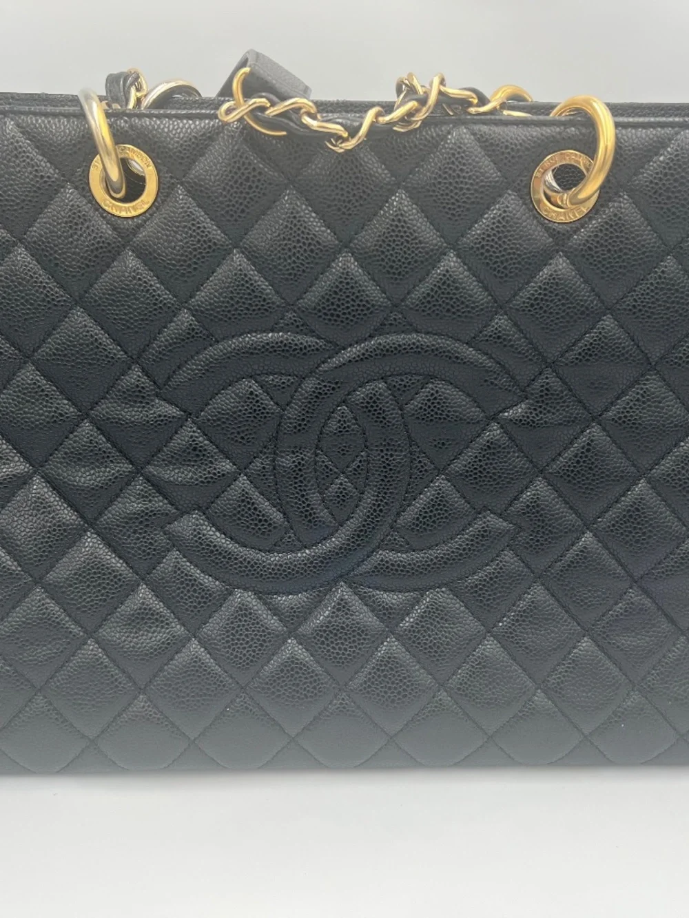 CHANEL Caviar Quilted XL Grand Shopping Tote GST Black